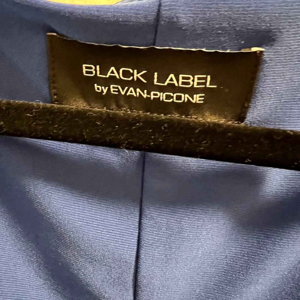 Black Label by Evan Picone Sheath Dress Side Gather Royal Blue Sleeveless sz M - Picture 3 of 11